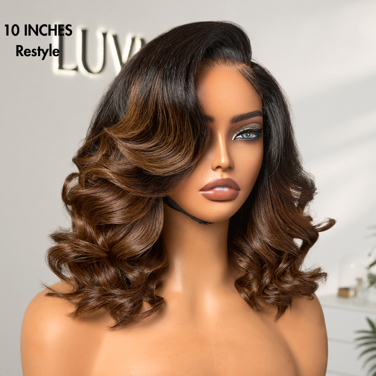 Luvme Hair PreMax Wigs ombre brown loose body wave lace wig with 5x5 glueless closure and pre-cut lace for a natural look