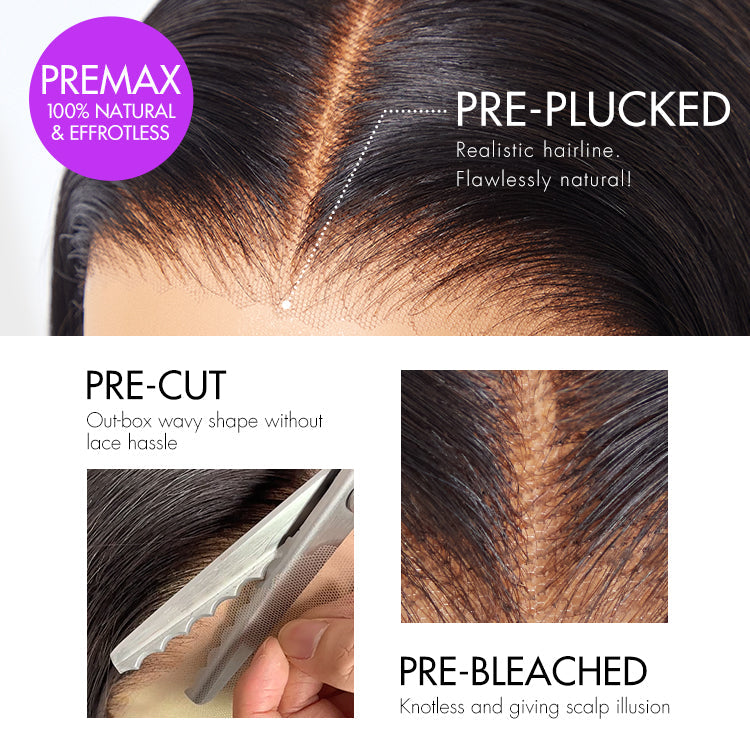 Luvme Hair PreMax Wigs ombre brown loose body wave lace wig with 5x5 closure and pre-cut glueless lace, US only