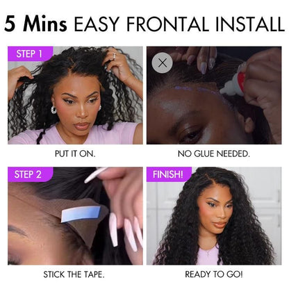 Luvme Hair PreMax 2.0 deep wave 13x5 glueless frontal wig with long curly HD lace, ear-to-ear coverage, natural look