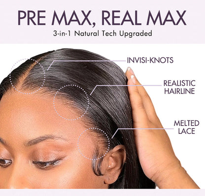 Luvme Hair PreMax Wigs Flexi-Fit Invisi Drawstring Cap with 360 HD lace, water wave, body wave, straight long wig, pre-cut lace