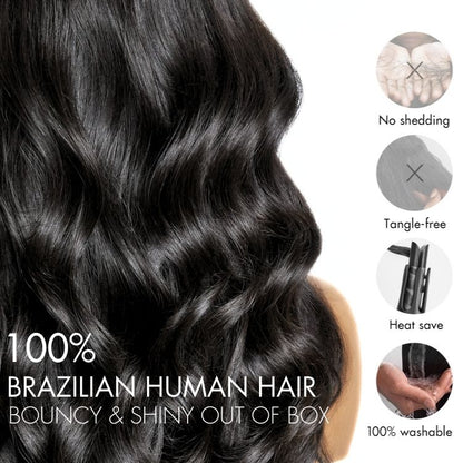 Straight Brazilian human hair bundle by Luvme Hair, showcasing shiny, smooth 100% virgin Brazilian hair extension.
