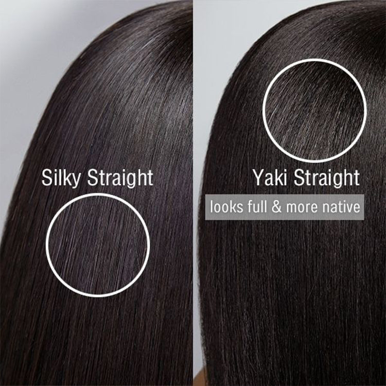 Luvme Hair layered cut Yaki straight minimalist lace wig with a left C-part, glueless HD lace, ready-to-wear bob style.