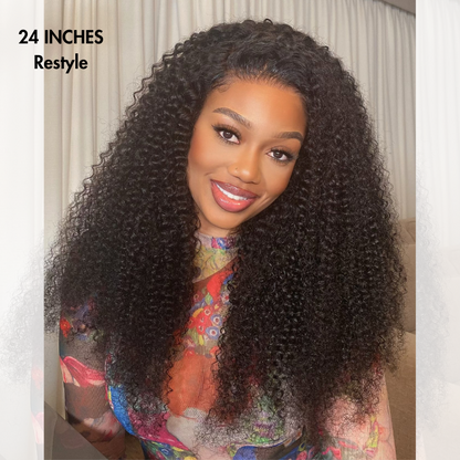 Luvme Hair long curly 5x5 closure lace wig with natural kinky curly texture, ready-to-wear, glueless design, US only