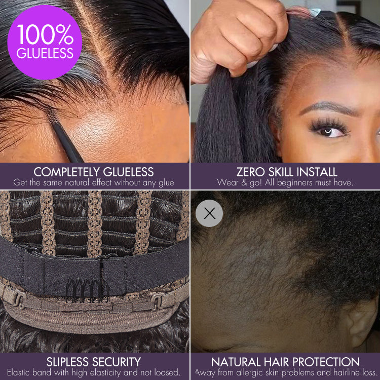 Luvme Hair beginner-friendly brown loose wave lace wig with shoulder-length wavy bob, bangs, minimalistic style, glueless fit