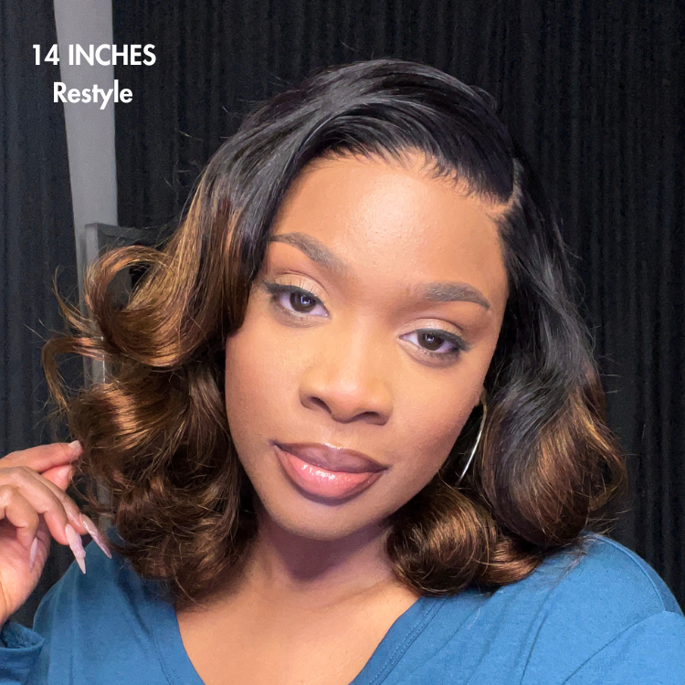 Luvme Hair PreMax Wigs ombre brown loose body wave lace wig with 5x5 glueless closure and pre-cut lace, natural-looking hairstyle