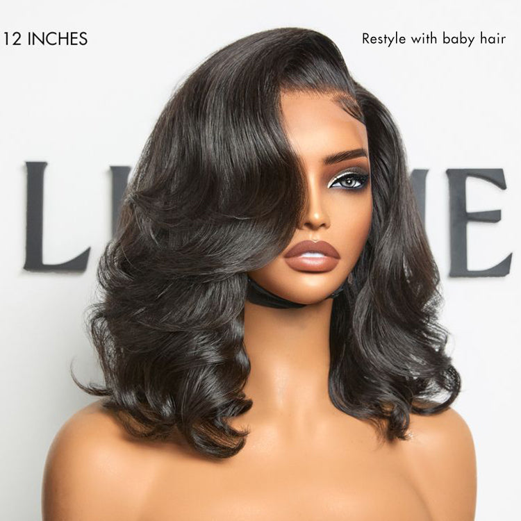 Luvme Hair PreMax Honey Brown with Blonde Highlights 13x6 frontal lace human hair wig with bouncy body wave style