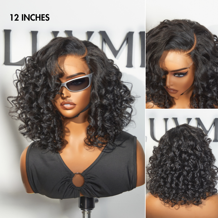 Luvme Minimalist HD Lace Wig with bouncy curls, left C part, pre-cut lace, glueless design, natural hairline, and easy style.