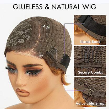 Lightweight Ombre Blonde Mature Boss Pixie Cut Wig Glueless Pre-Cut Minimalist Lace Human Hair Wig | US Only-09