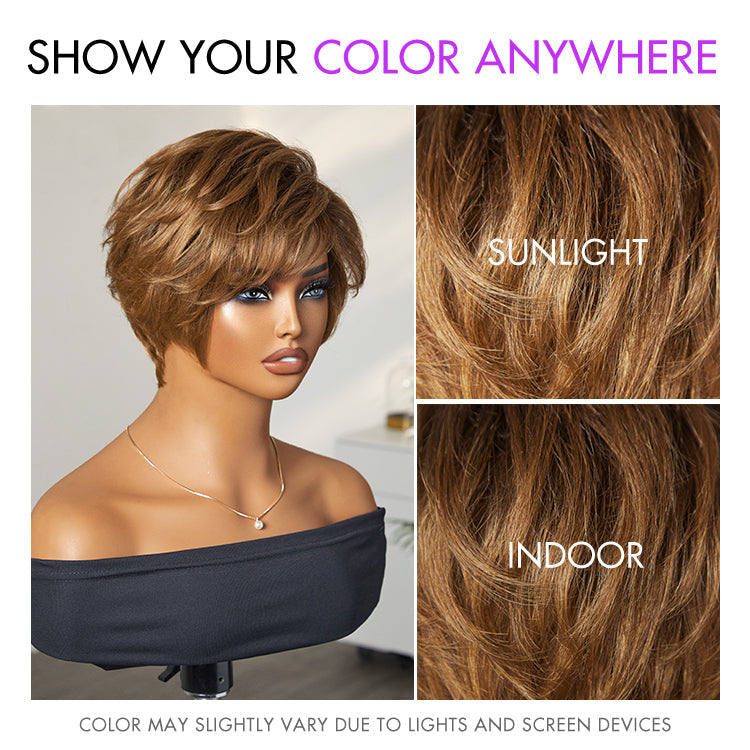 Lightweight Ombre Blonde Mature Boss Pixie Cut Wig Glueless Pre-Cut Minimalist Lace Human Hair Wig | US Only-05