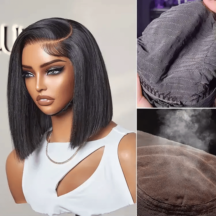 Luvme Hair AiryFit™ Scalp Care Minimalist Lace Wig with silky blunt cut bob, glueless fit, HD lace, short style, natural look