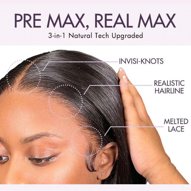 Luvme Hair PreMax honey brown with blonde highlights 13x6 frontal lace human hair wig with bouncy body wave style