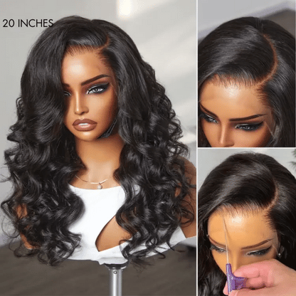 Luvme Hair AiryFit™ loose body wave human hair wig with deep parting, 11x6 HD lace frontal, glueless cap, natural scalp look