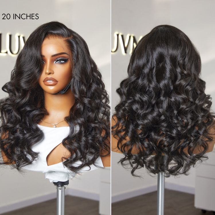 Luvme Hair AiryFit™ Scalp Care wig with deep parting, loose body wave human hair, HD lace, glueless 11x6 frontal wig.