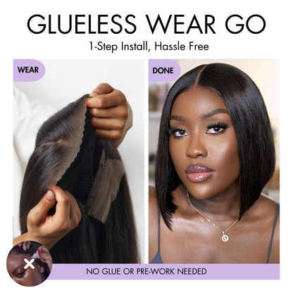 Luvme All-Day Comfort™ 7x6 closure lace wig with silky blunt cut bob, HD lace, glueless design, pre-cut lace for easy wear