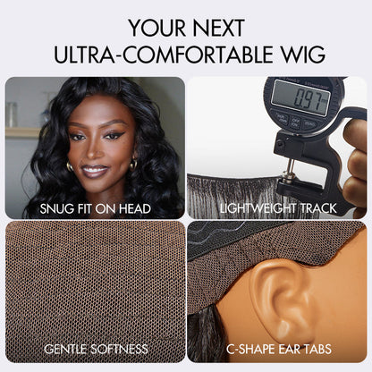 Luvme Hair AiryFit™ scalp care wig with deep parting, loose body wave human hair, 11x6 HD lace, glueless frontal wig.