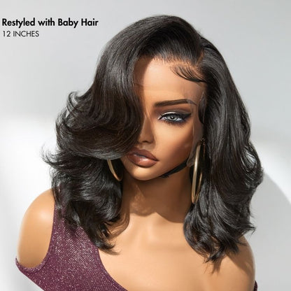 Luvme Hair PreMax honey brown wig with blonde highlights, 13x6 frontal lace human hair, bouncy body wave style, glueless fit
