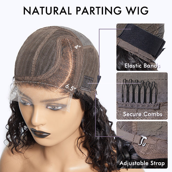 Layered Blowout Salt and Pepper Glueless Grey Wig Minimalist HD Lace Shoulder Length Wavy Wig-18