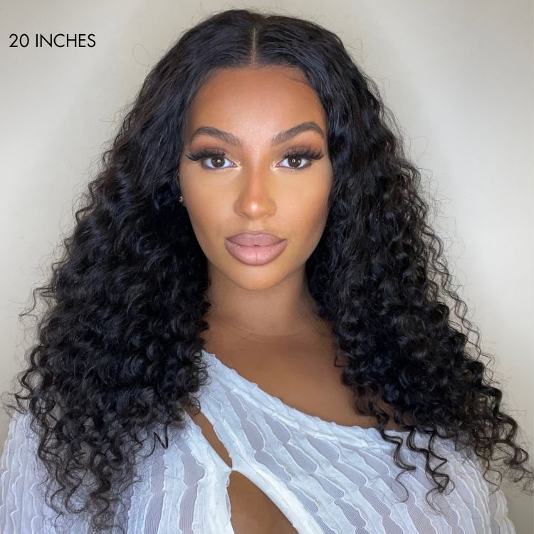 Luvme deep wave U part human hair wig with natural waves, styled for a quick, easy, and affordable look.