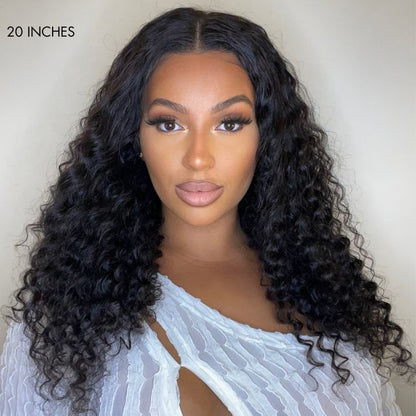 Luvme deep wave U part human hair wig with natural waves, styled for a quick, easy, and affordable look.