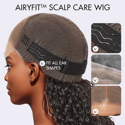 Blonde highlight long curly water wave wig from AiryFit™ by Luvme Hair with 5x5 lace closure and snugfit design