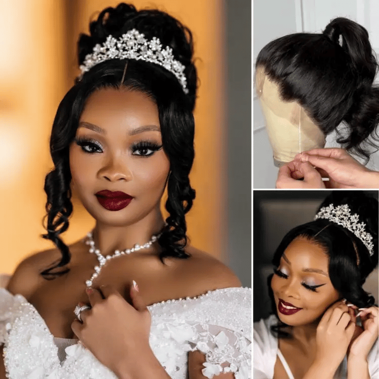 Luxury HD full lace human hair wig with loose body wave, invisibly drawstring cap, by Luvme Hair, for a natural, flexible fit.
