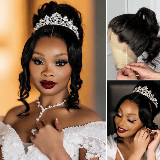 Luxury HD full lace human hair wig with loose body wave, invisibly drawstring cap, by Luvme Hair, for a natural, flexible fit.