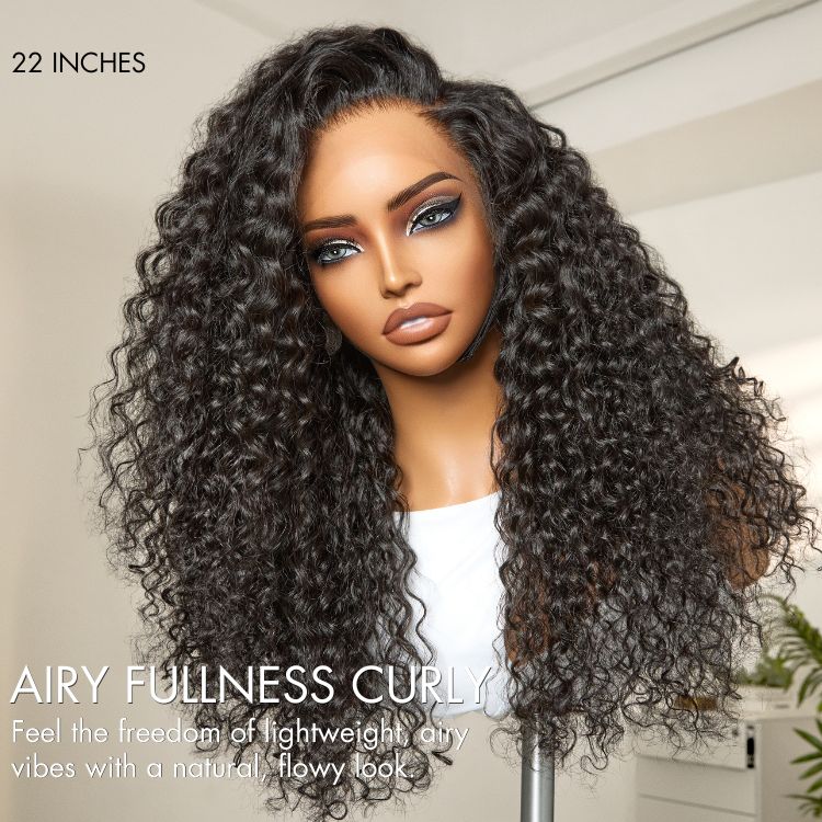 Luvme Hair AiryFit™ scalp care water wave human hair wig with deep parting, glueless 11x6 HD lace curly frontal wig