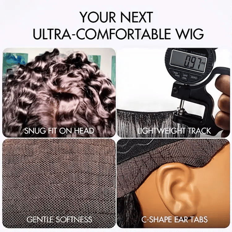 Luvme Hair AiryFit™ deep parting water wave human hair wig with HD lace, curly style, glueless 11x6 frontal, scalp care wig