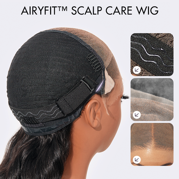 Luvme Hair AiryFit™ Deep Parting Water Wave Curly Human Hair Wig with HD lace, glueless 11x6 frontal, scalp care design