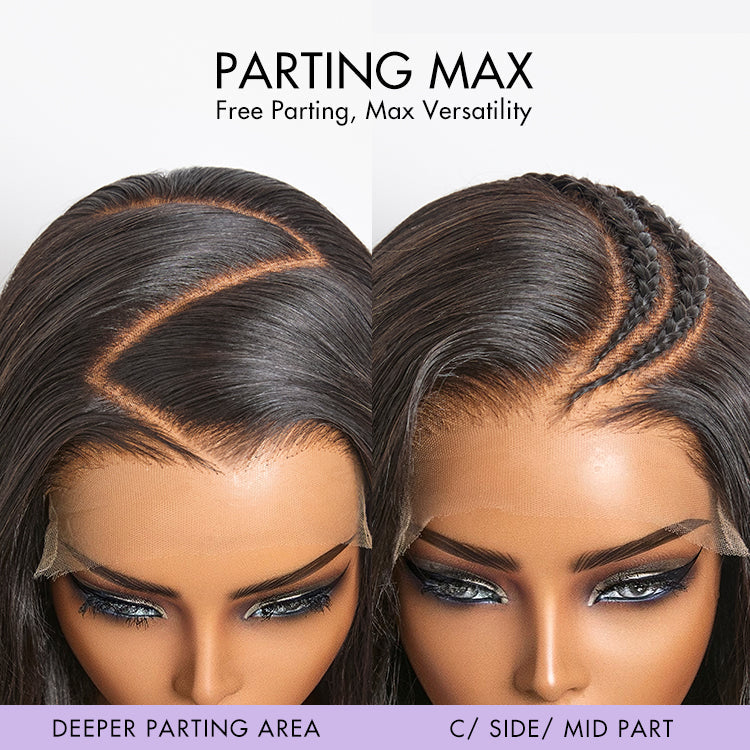 Luvme Hair Ombre Copper Brown water wave 7x6 closure lace wig with HD lace, glueless design and natural parting.