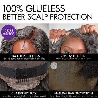 Luvme Hair gray loose body wave lace wig with minimalistic short style, pre-cut lace, and glueless design for easy wear