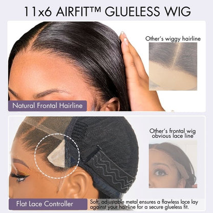 Luvme Hair AiryFit™ deep parting water wave human hair wig with HD lace, curly style, glueless 11x6 frontal, scalp care design