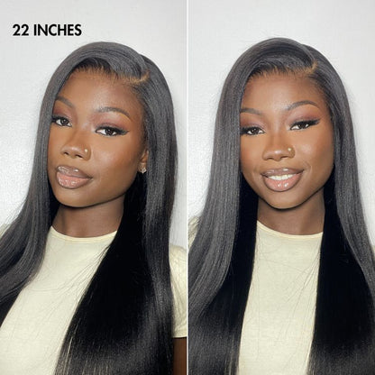 Luvme Hair PreMax Wigs Nature Max Yaki Straight 13x6 HD Lace Frontal Glueless Human Hair Wig displayed on a mannequin head