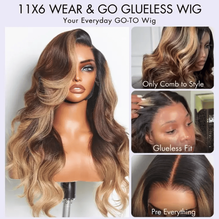 Luvme Hair AiryFit™ Scalp Care Wig with deep parting, loose body wave human hair, 11x6 HD lace glueless frontal wig