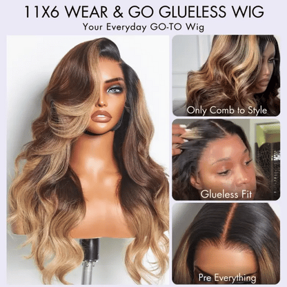 Luvme Hair AiryFit™ Scalp Care Wig with deep parting, loose body wave human hair, 11x6 HD lace glueless frontal wig