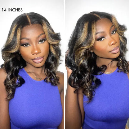 Luvme Hair PreMax Blonde Mix Black 5x5 HD Lace Closure Wig with loose waves, glueless design, large and small cap options