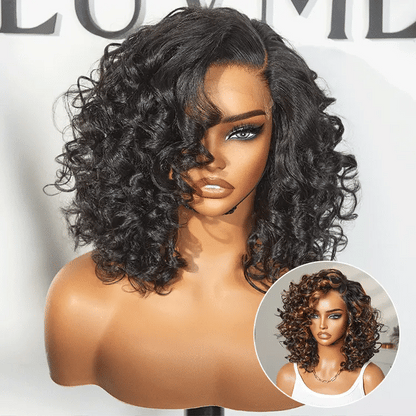 Luvme Hair Minimalist Lace Wig with bouncy curls, left C part, pre-cut HD lace, glueless design, natural-looking hairstyle