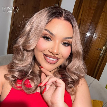 Ash blonde loose body wave 5x5 lace closure wig with glueless breathable cap from Luvme Hair, showing the wig and cap details.