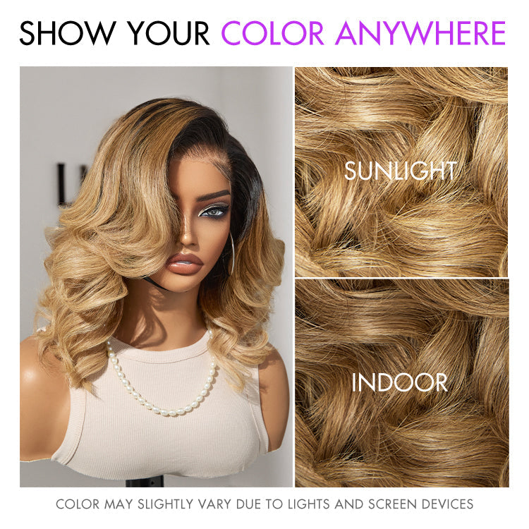 Luvme Hair PreMax Wigs 13x4 Blonde Ombre Loose Wave Frontal Lace Wig with pre-cut lace and glueless design
