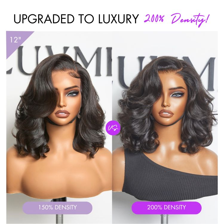 Luvme Hair All-Day Comfort™ voluminous loose body wave HD lace wig with pre-cut lace and 200% density, natural and minimalistic style.