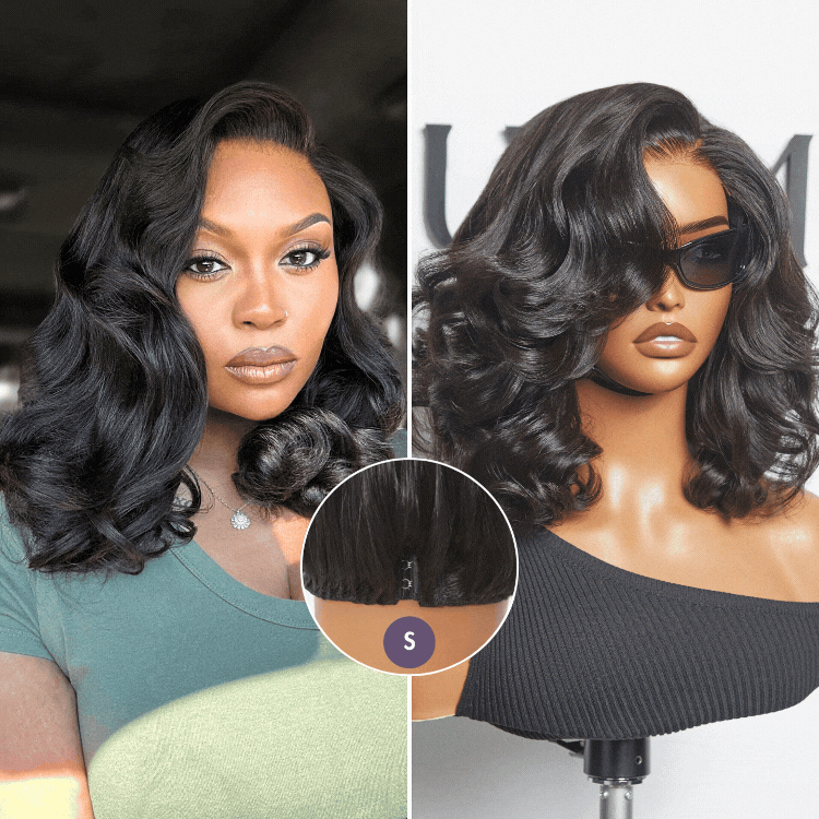 Luvme All-Day Comfort™ HD lace wig with loose body wave style, 200% density, pre-cut lace, and minimal glueless design.