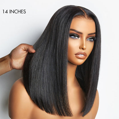 Luvme Hair PreMax Wigs silky blunt cut bob lace wig with natural hairline and 5x5 closure, glueless, short synthetic hairstyle