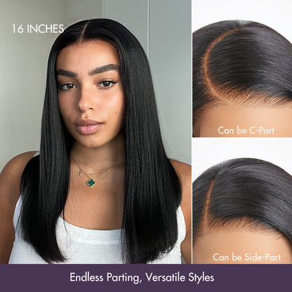 Luvme Hair PreMax Wigs silky blunt cut bob lace wig with natural hairline and 5x5 closure, glueless styling, and soft, straight hair.