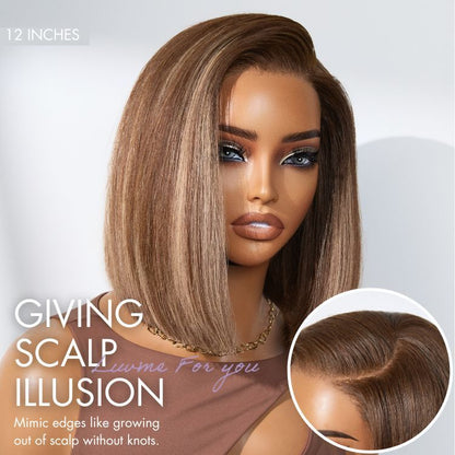 Luvme All-Day Comfort™ wig featuring a highlighted blunt cut bob with HD lace and pre-cut, glueless minimalist design