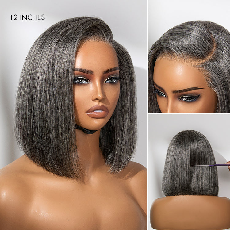 Luvme Hair AiryFit™ Scalp Care Minimalist Lace Wig with silky blunt cut bob, HD lace, snugfit, glueless, short style.