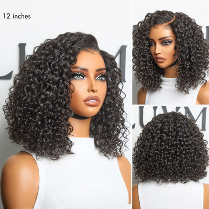 Luvme All-Day Comfort™ Deep Wave Curly HD Lace Human Hair Wig with pre-cut lace and minimalist design, showcasing its deep wave texture.