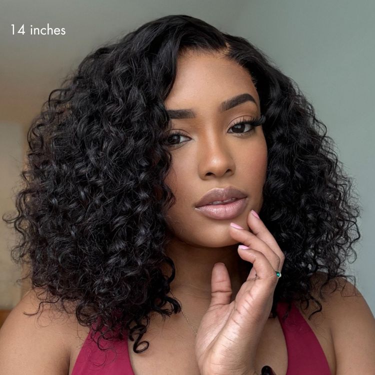 Luvme All-Day Comfort™ deep wave glueless lace human hair curly wig with pre-cut lace and minimalist HD lace for natural look