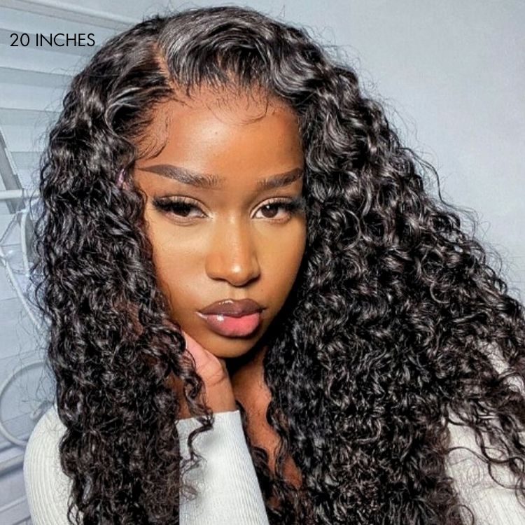 Luvme Water Wave Glueless 5x5 Closure lace human hair wig with pre-cut wet and wavy style, natural-looking hair and lace front