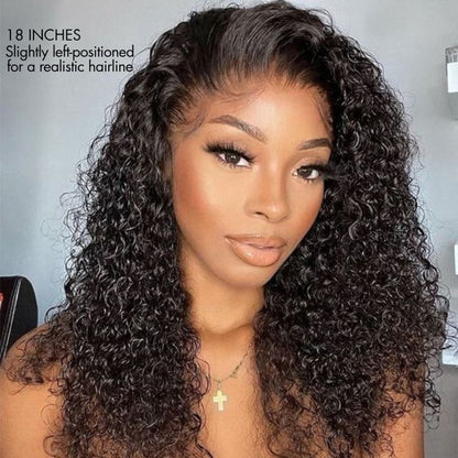 Luvme Water Wave Glueless 5x5 Lace Closure Pre-Cut Human Hair Wig with wet, wavy texture and natural hairline.
