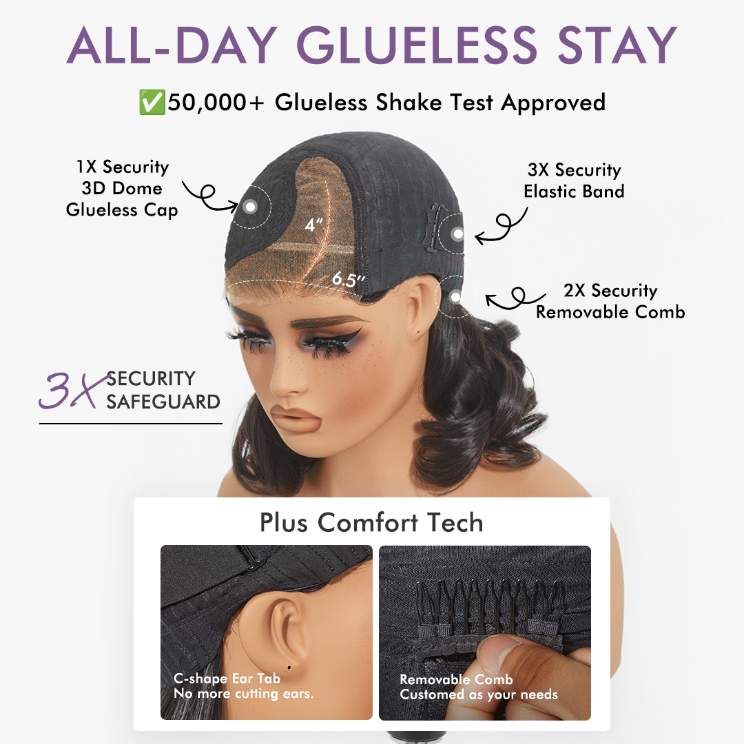 Luvme All-Day Comfort™ Brown Highlight Deep Wave Glueless HD Lace Curly Wig with Pre-Cut Lace and minimalist style